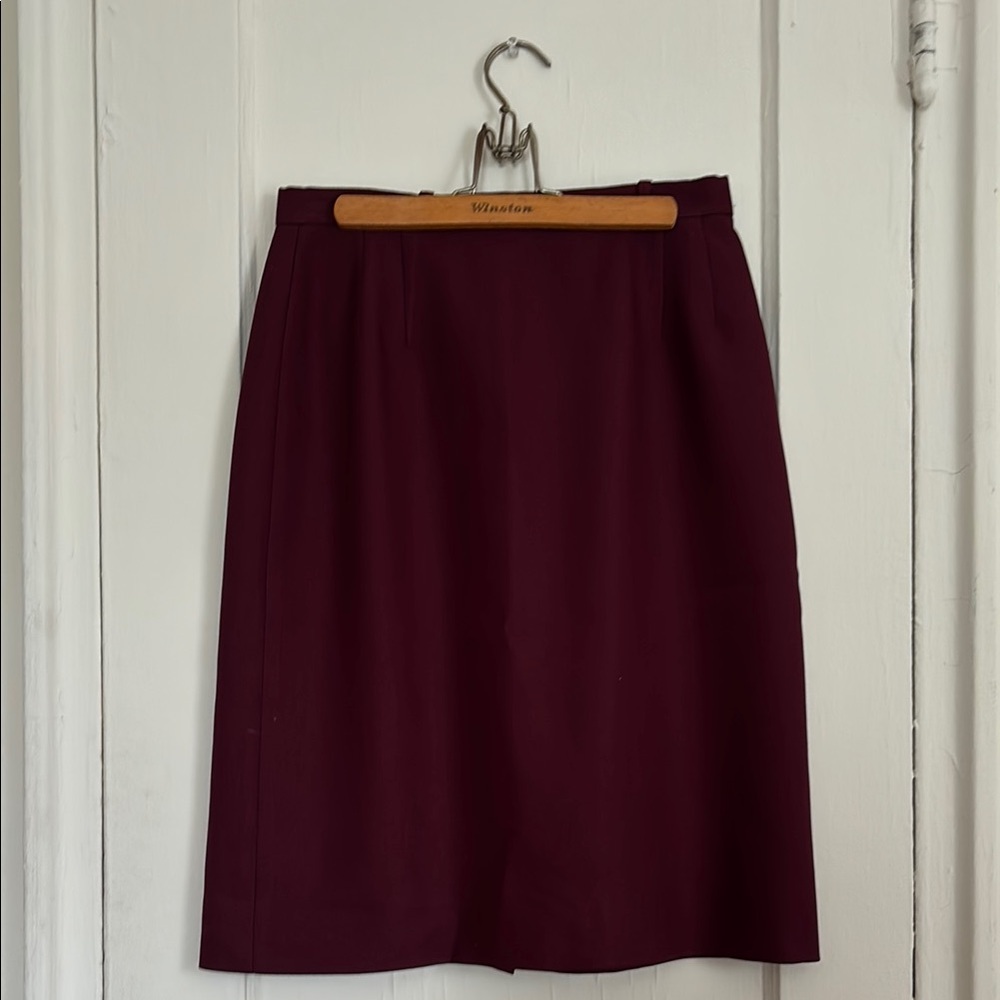 Vintage Red Pencil Skirt Knee-Length Work